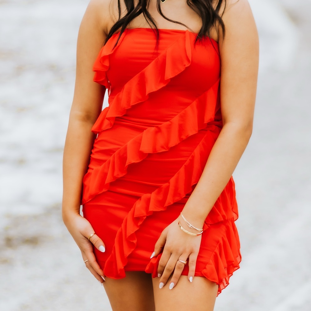Strapless Ruffle Mini Dress - Picture 3 of 3